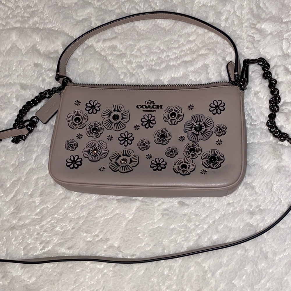 Coach crossbody and shoulder bag with 3D flowers